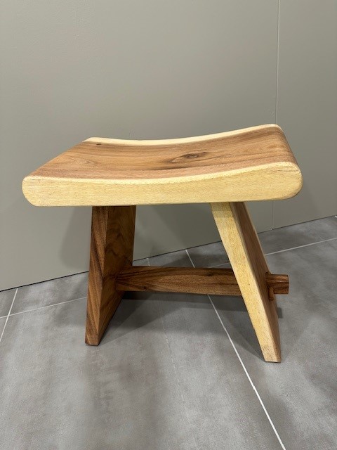 Rectangle Curved Wooden Stool