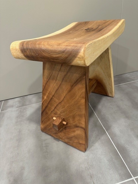 Rectangle Curved Wooden Stool - Image 2
