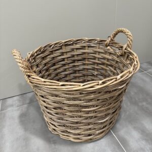 Log Basket Round Medium Rope Handle